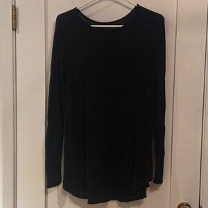 Sarah Pacini Black Merino Wool Tunic Sweater - ONE SIZE FITS ALL